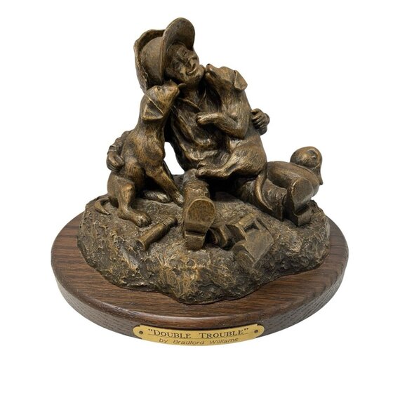 Vintage Bradford Williams Double Trouble Resin Sculpture RMEF Sculpture - Picture 1 of 8